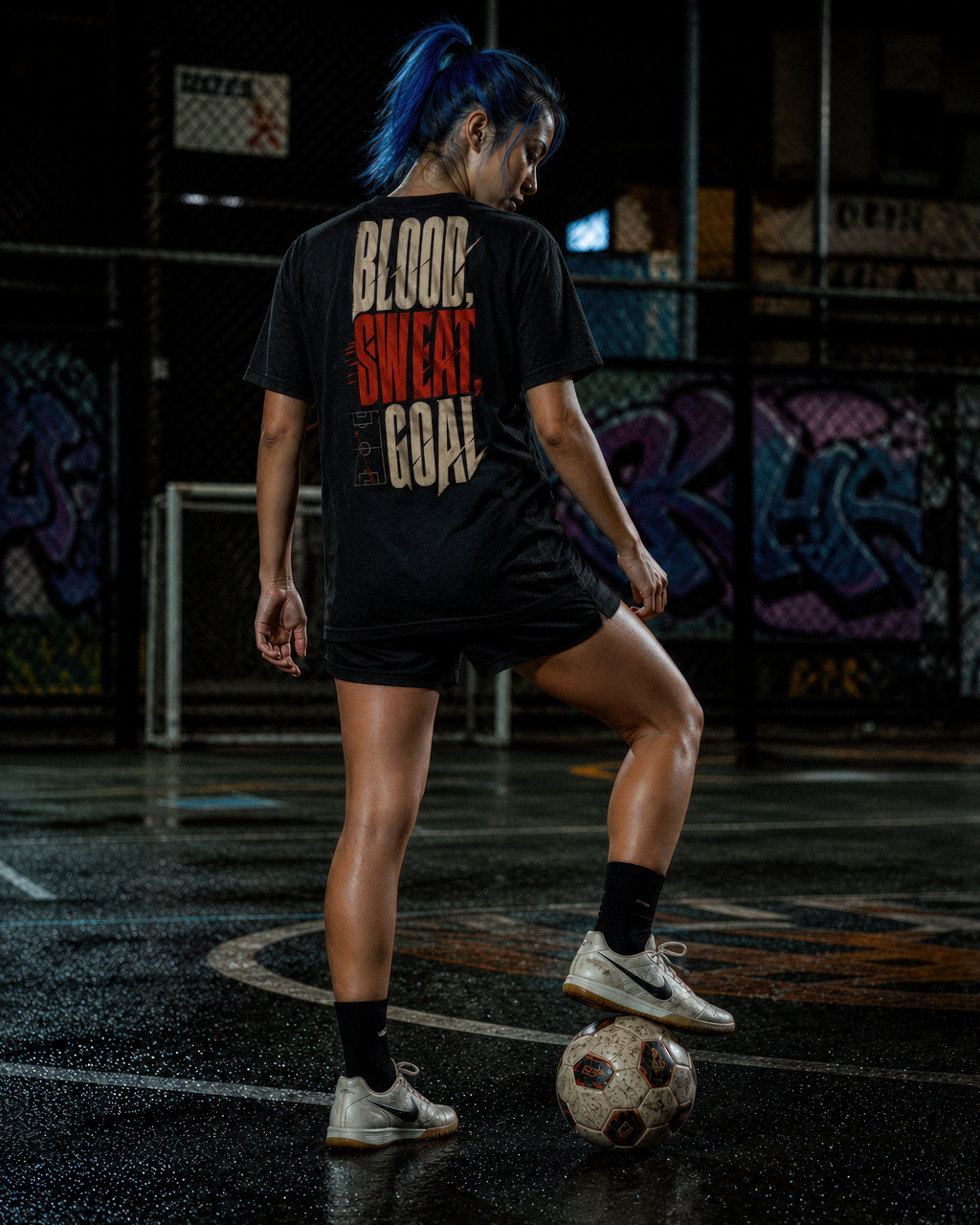 Soccer Tee - "Blood, sweat, goal" - #Soccerlife