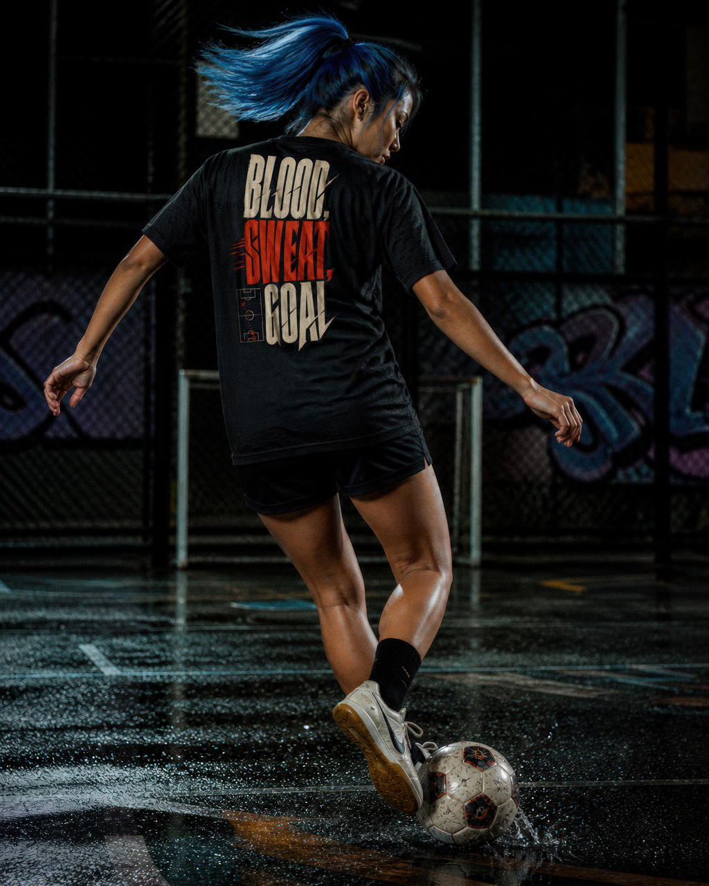 Soccer Tee - "Blood, sweat, goal" - #Soccerlife