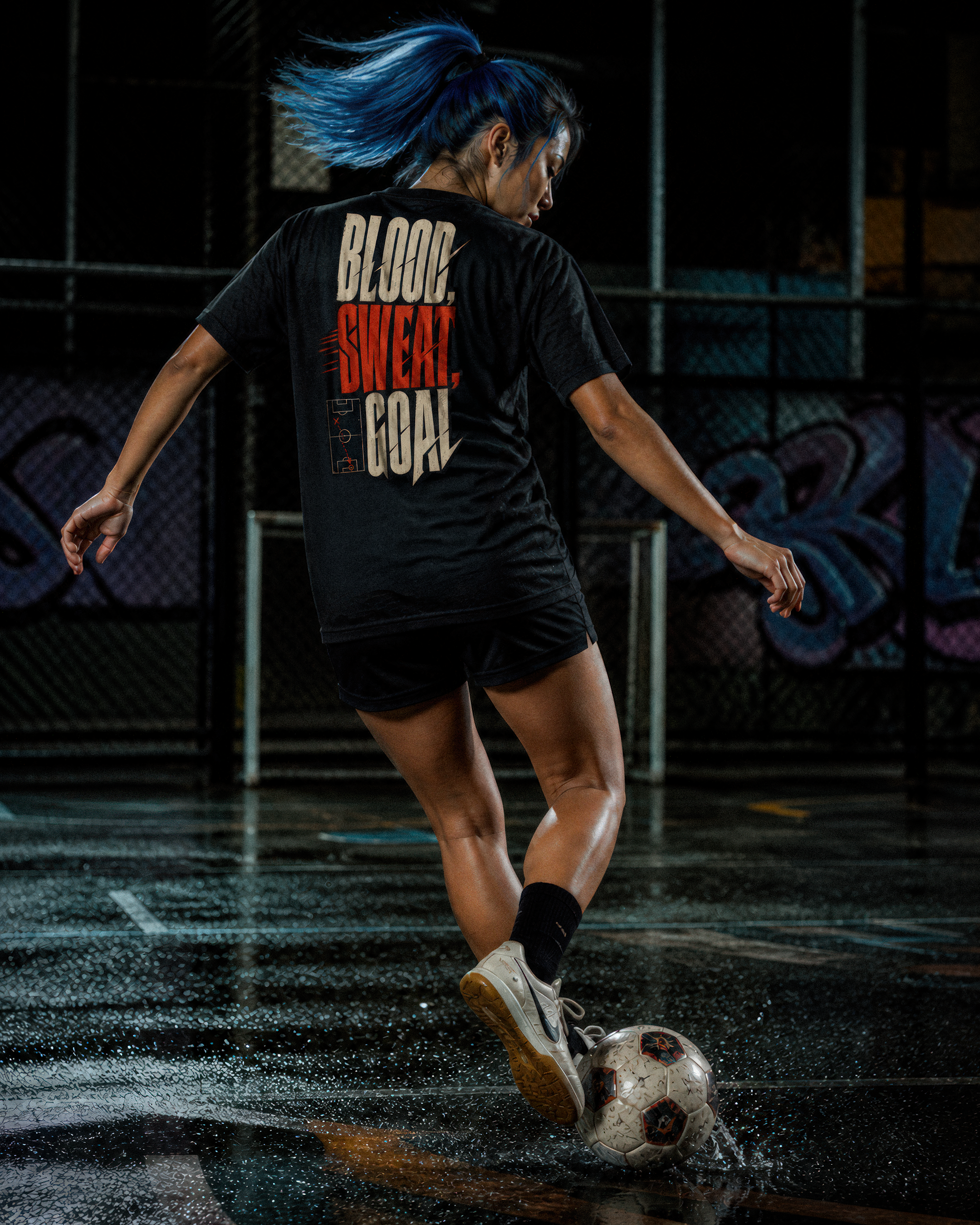 Soccer Tee - "Blood, sweat, goal" - #Soccerlife