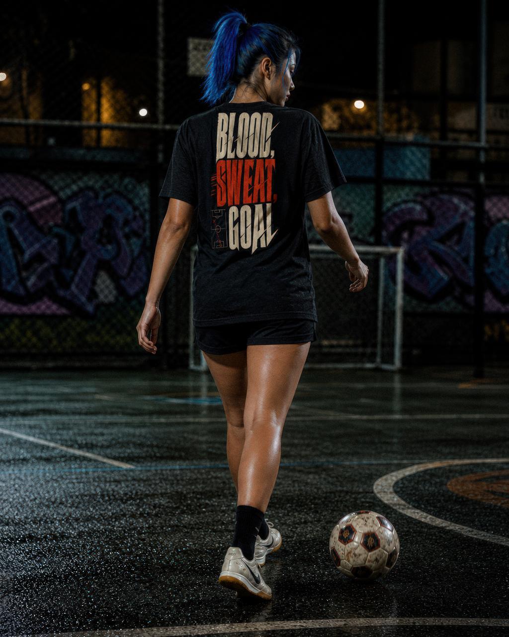 Soccer Tee - "Blood, sweat, goal" - #Soccerlife