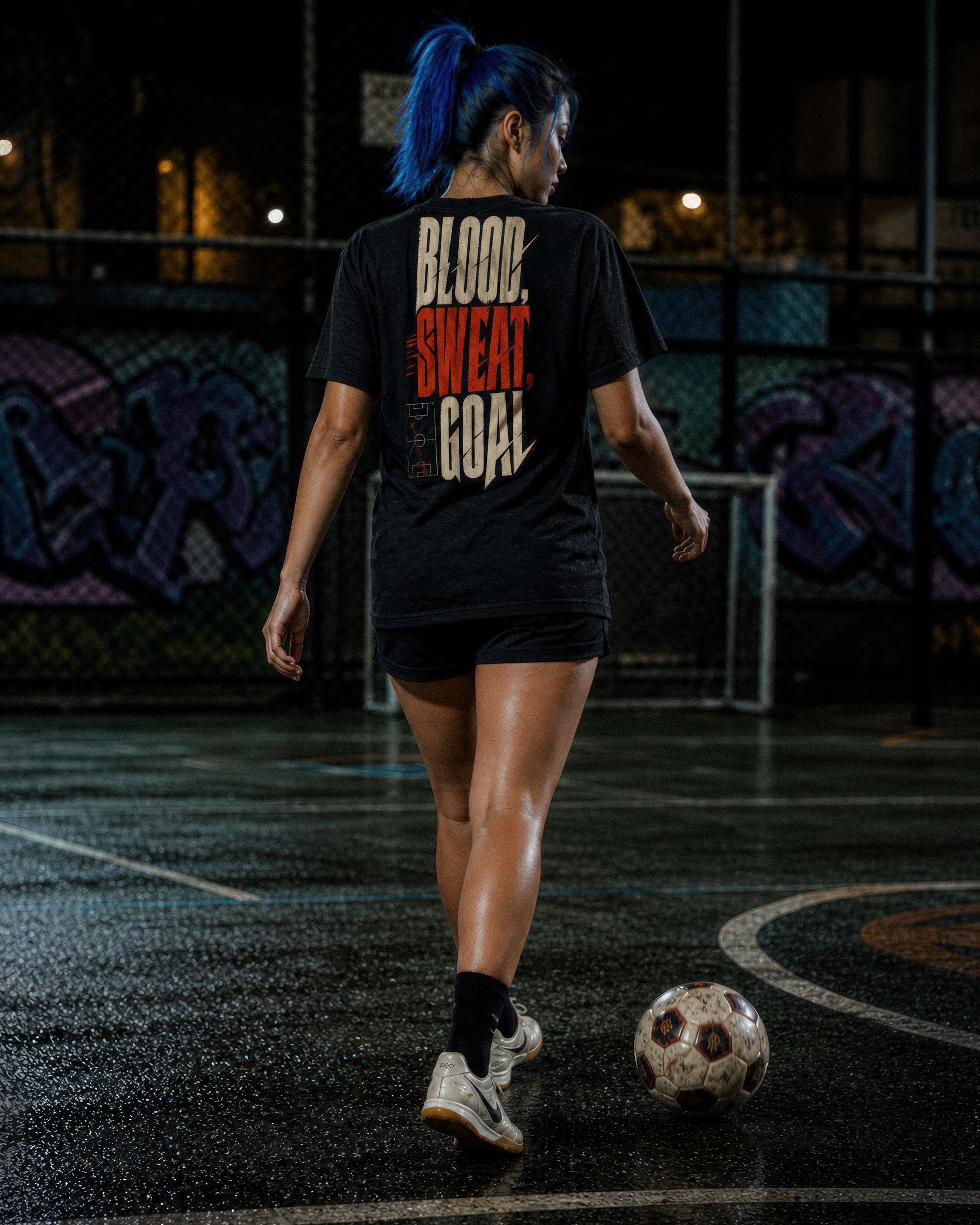 Soccer Tee - "Blood, sweat, goal" - #Soccerlife