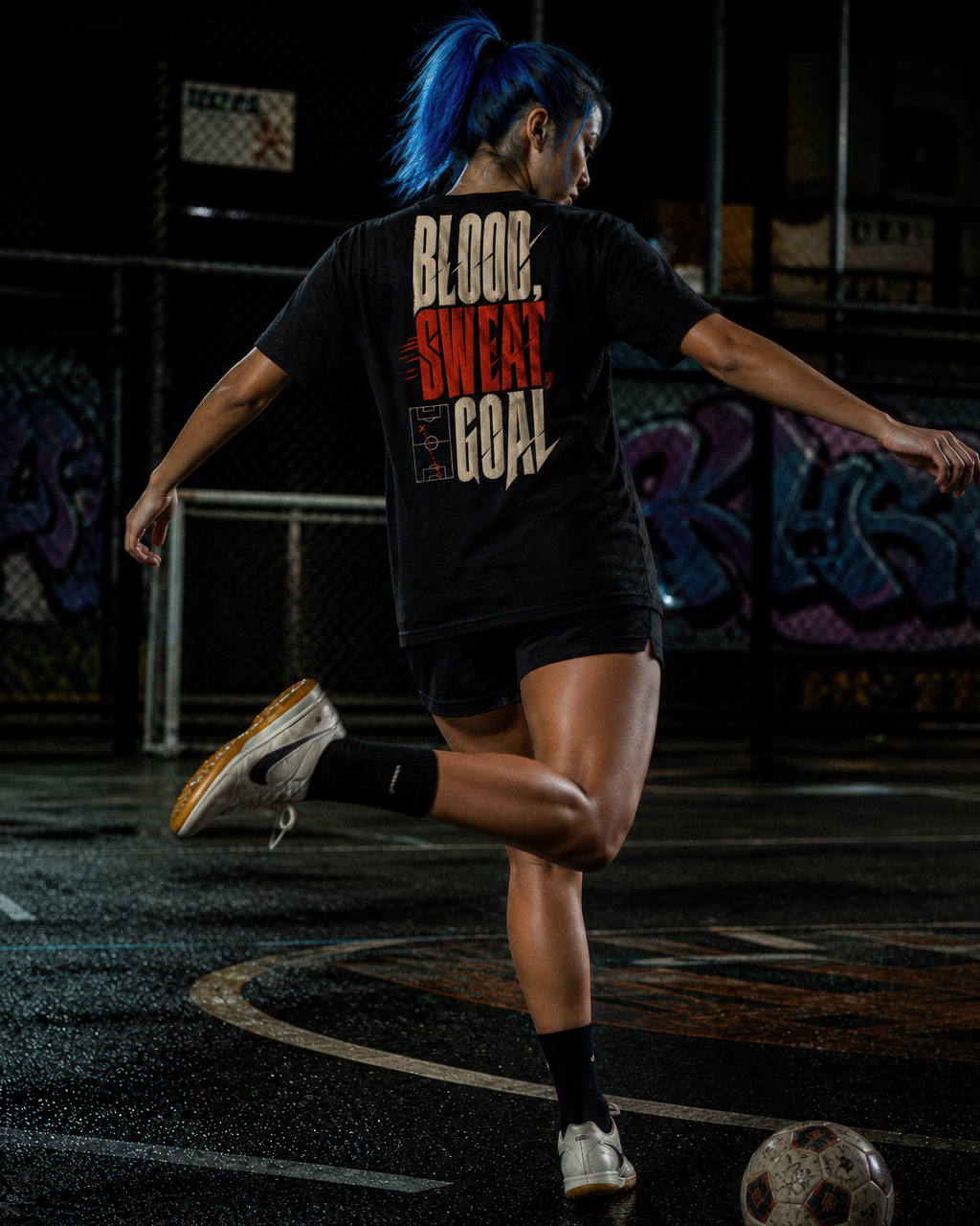 Soccer Tee - "Blood, sweat, goal" - #Soccerlife