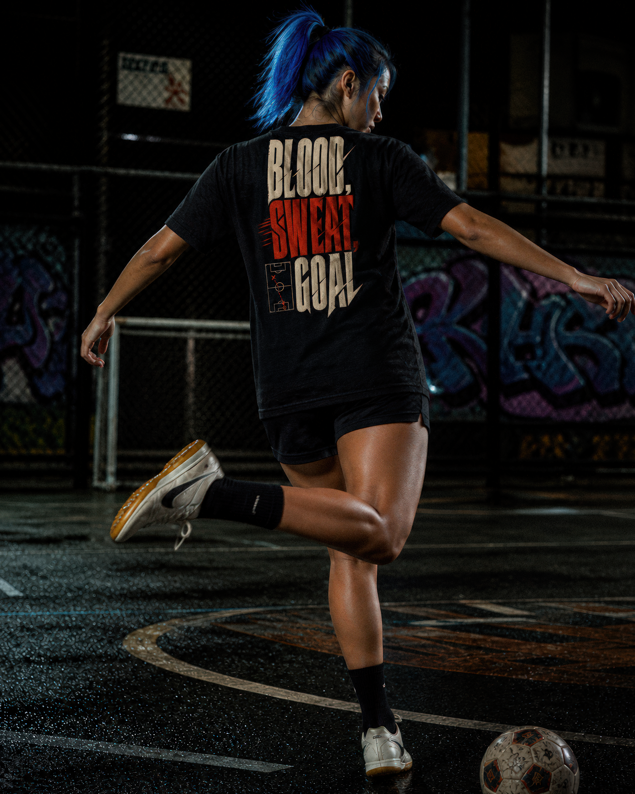 Soccer Tee - "Blood, sweat, goal" - #Soccerlife