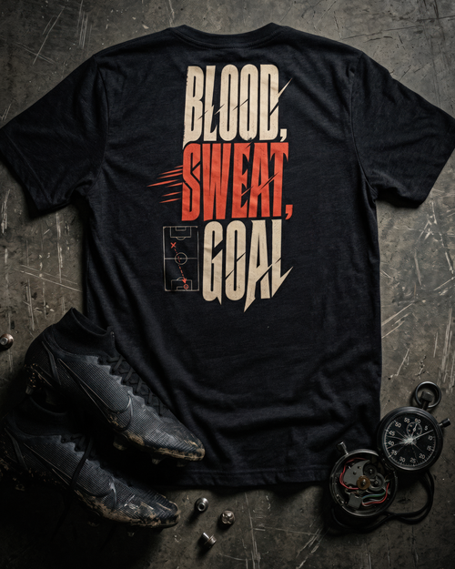"Blood, sweat, goal" (V2) - Soccer Fan T-shirt