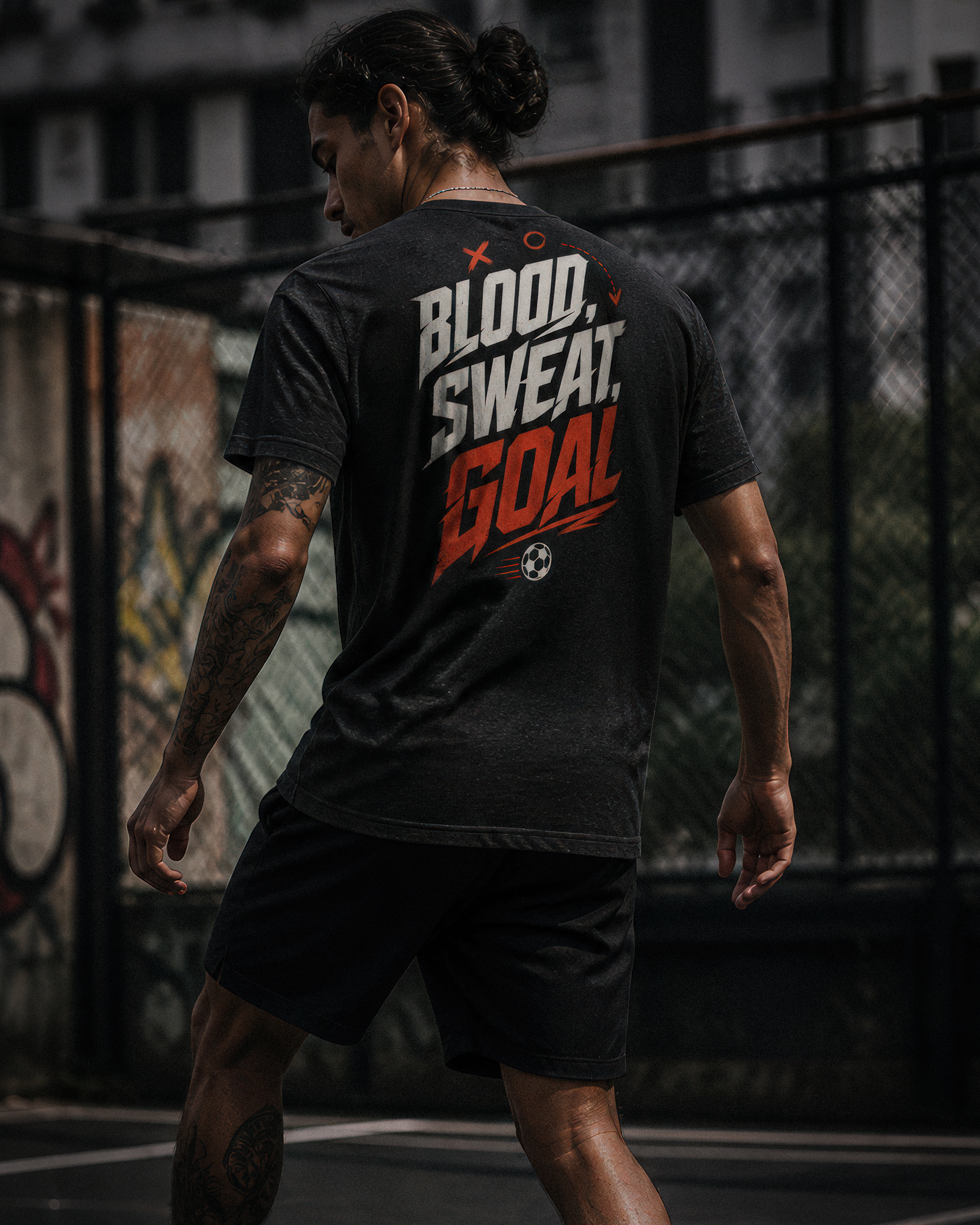 Soccer Tee - "Blood, sweat, goal" - #Soccerlife