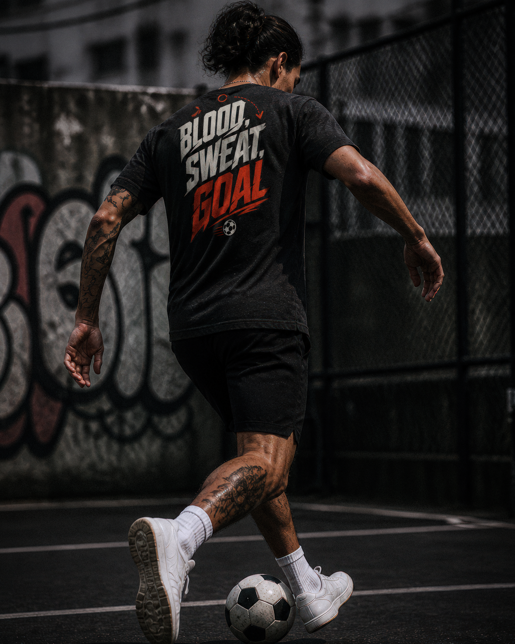 Soccer Tee - "Blood, sweat, goal" - #Soccerlife