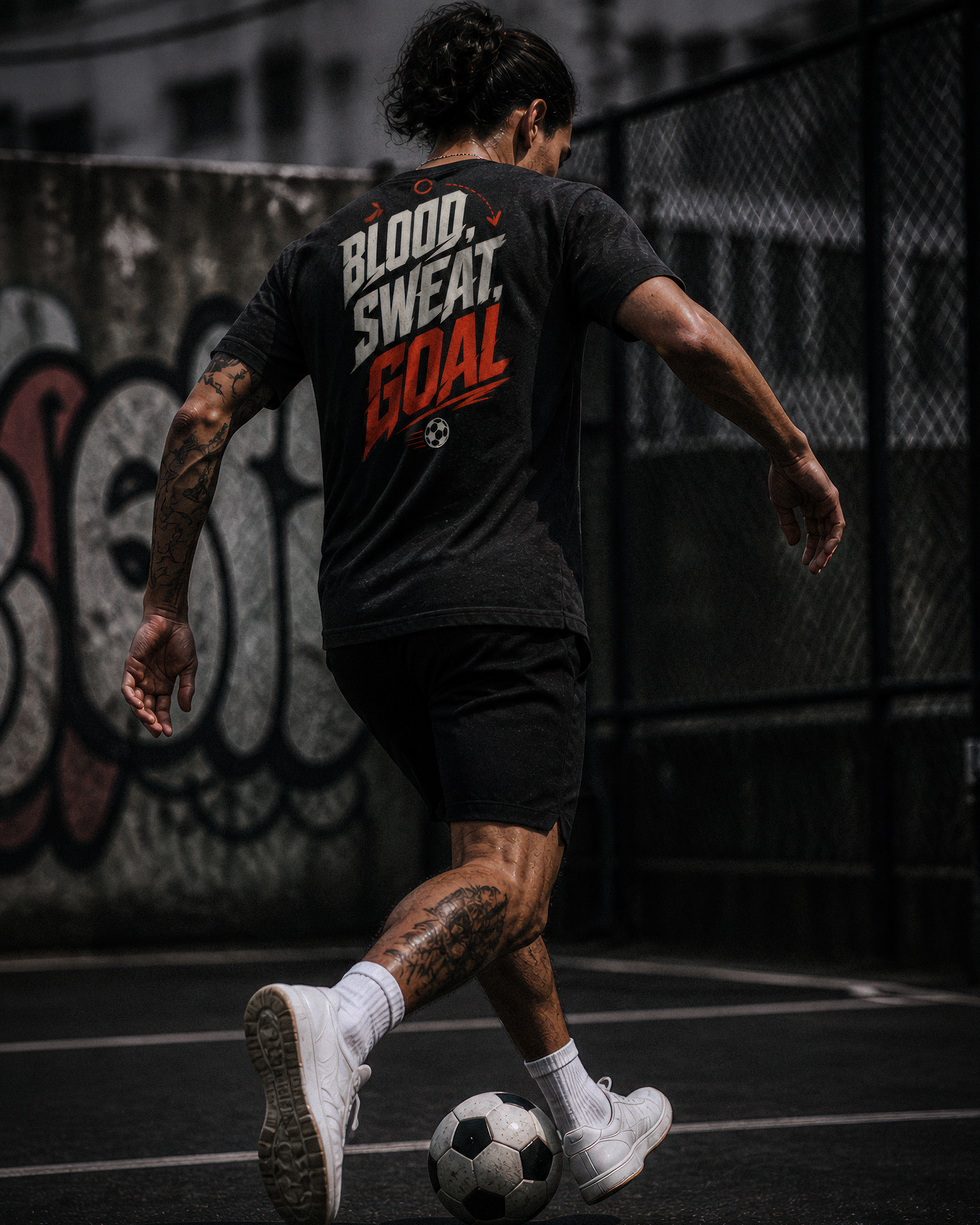 Soccer Tee - "Blood, sweat, goal" - #Soccerlife
