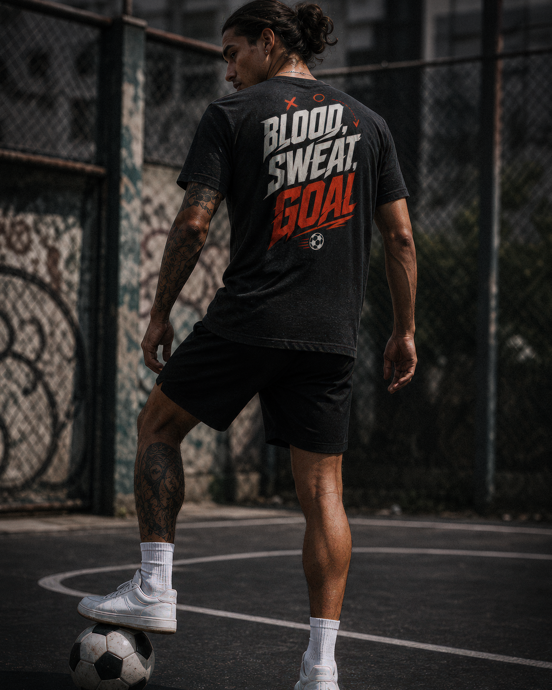 Soccer Tee - "Blood, sweat, goal" - #Soccerlife