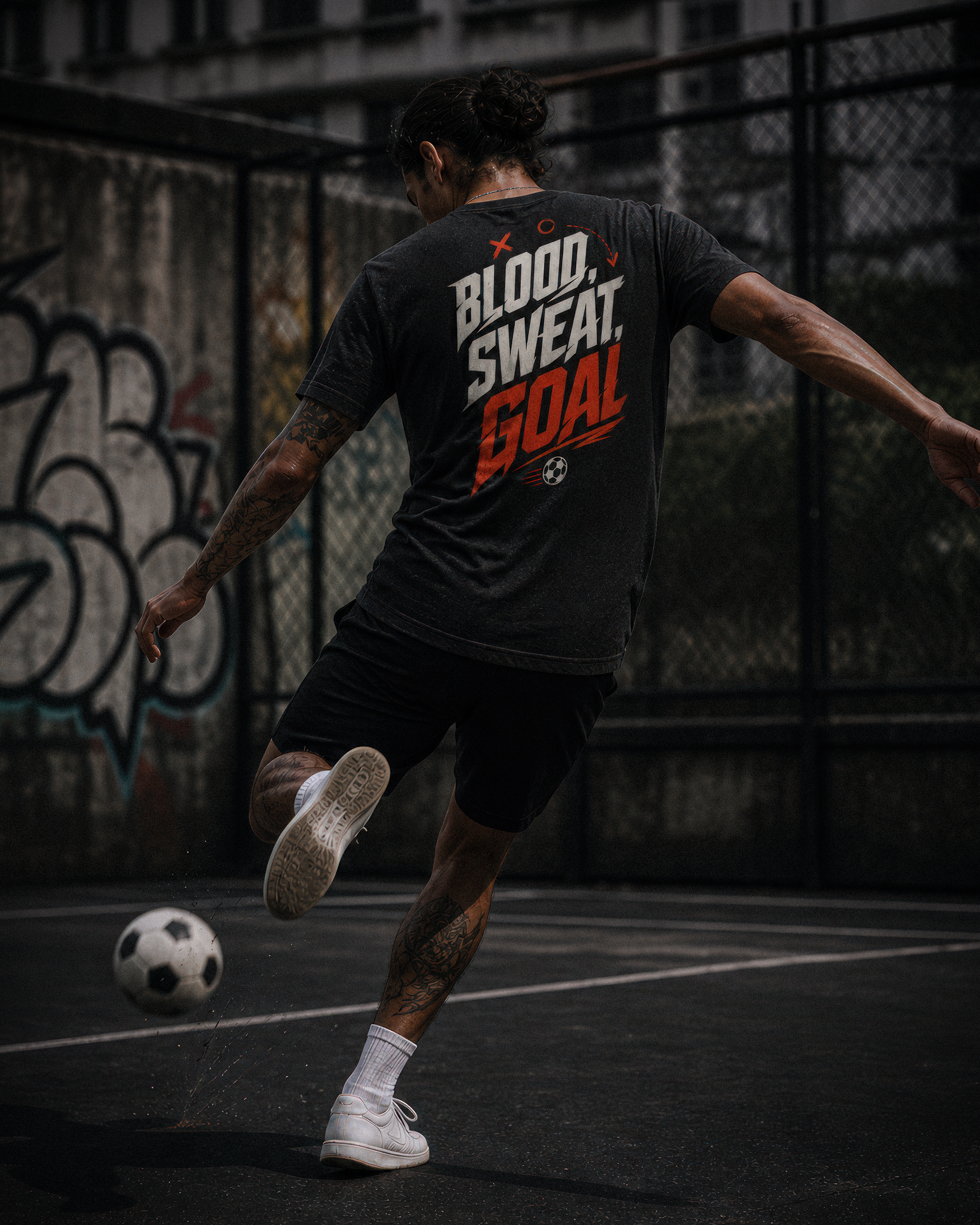 Soccer Tee - "Blood, sweat, goal" - #Soccerlife