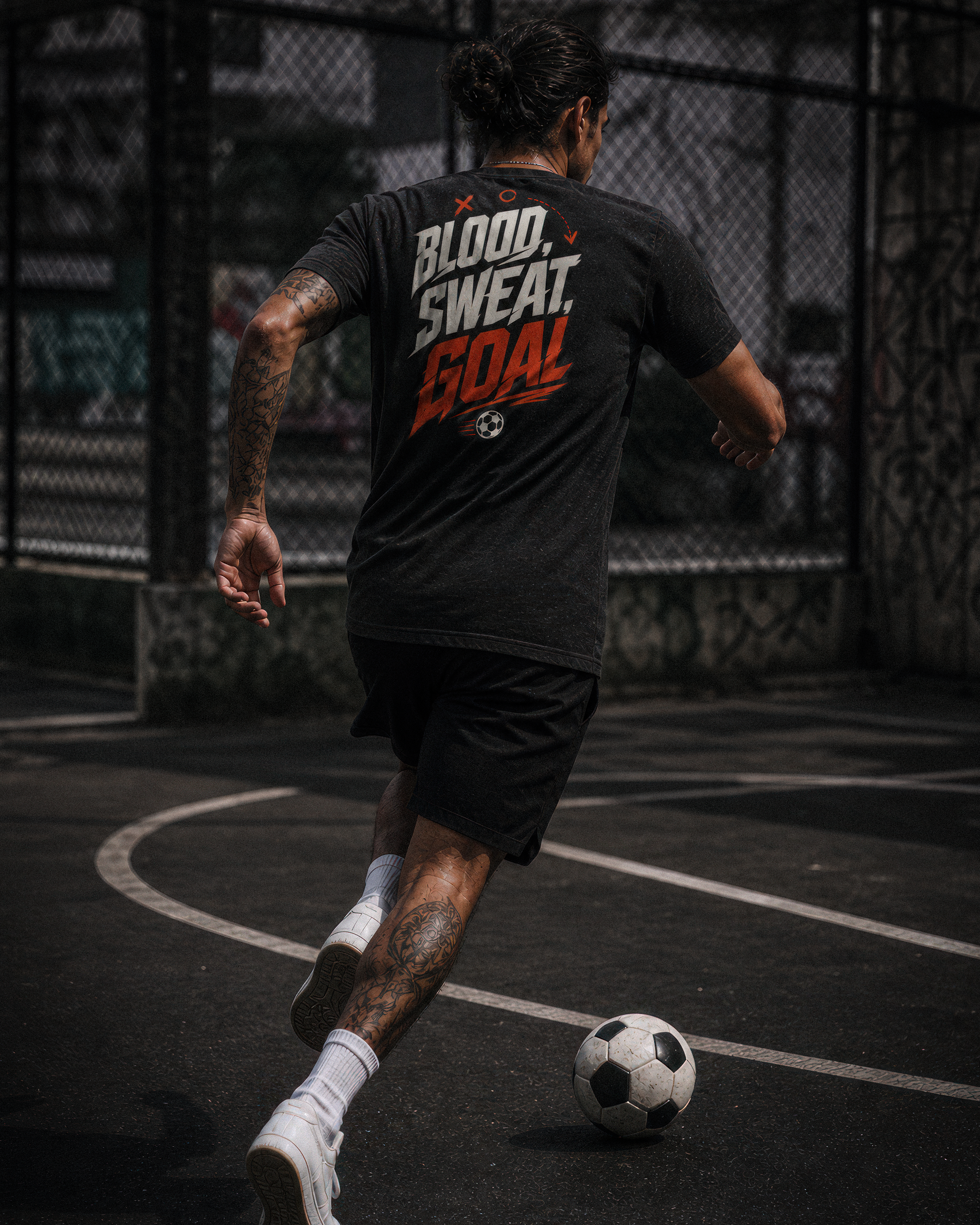 Soccer Tee - "Blood, sweat, goal" - #Soccerlife