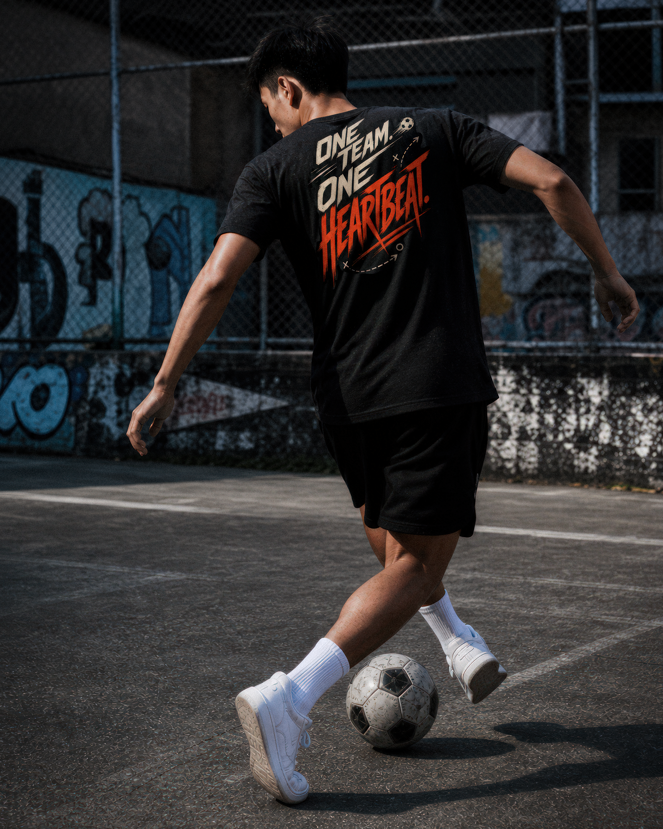 Soccer Tee - "One Team, one Heartbeat" - #Soccerlife