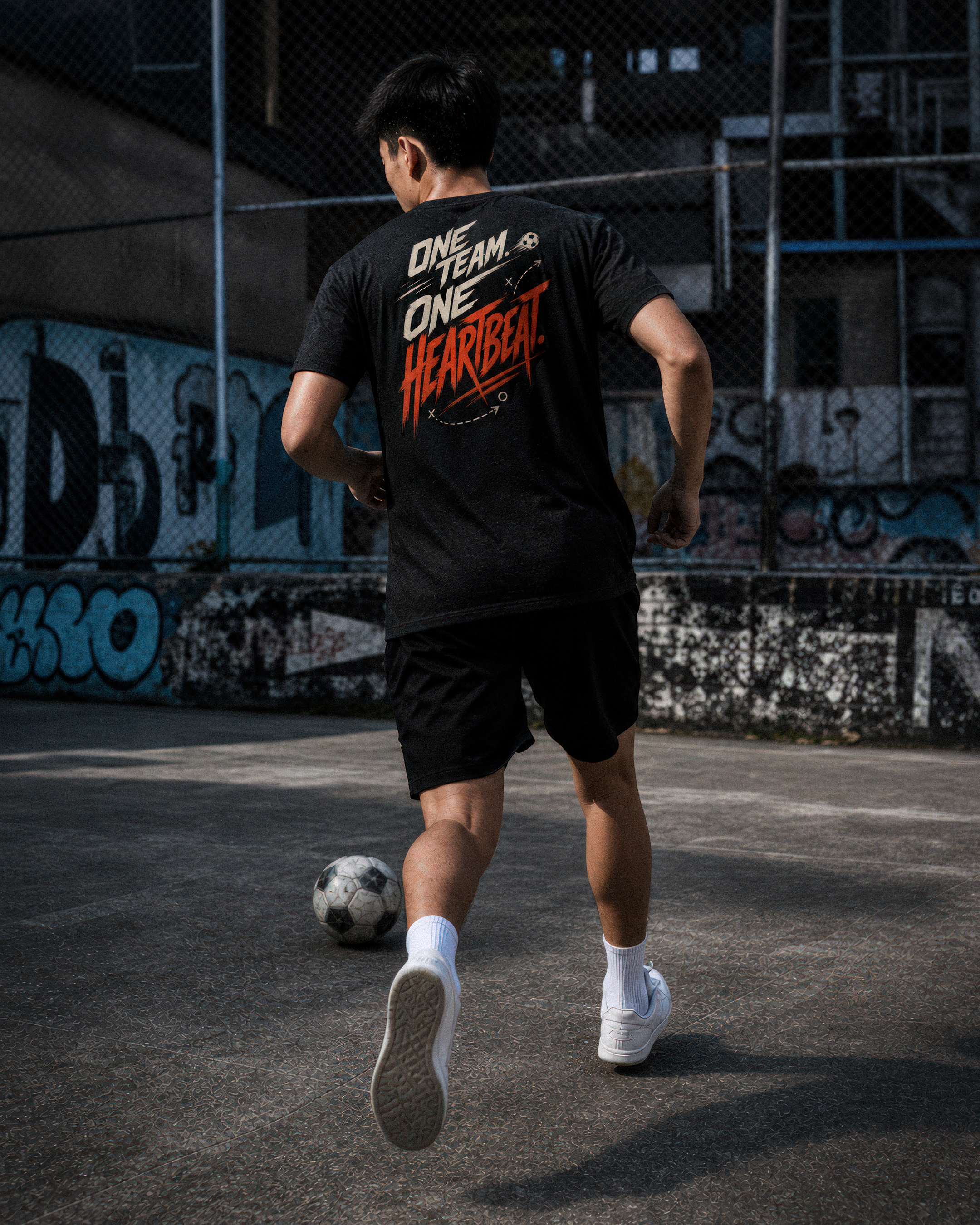 Soccer Tee - "One Team, one Heartbeat" - #Soccerlife