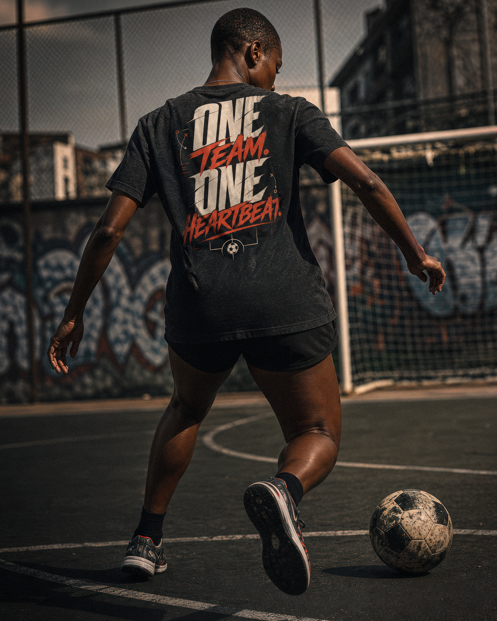 Soccer Tee - "One team, One heartbeat" - #Soccerlife