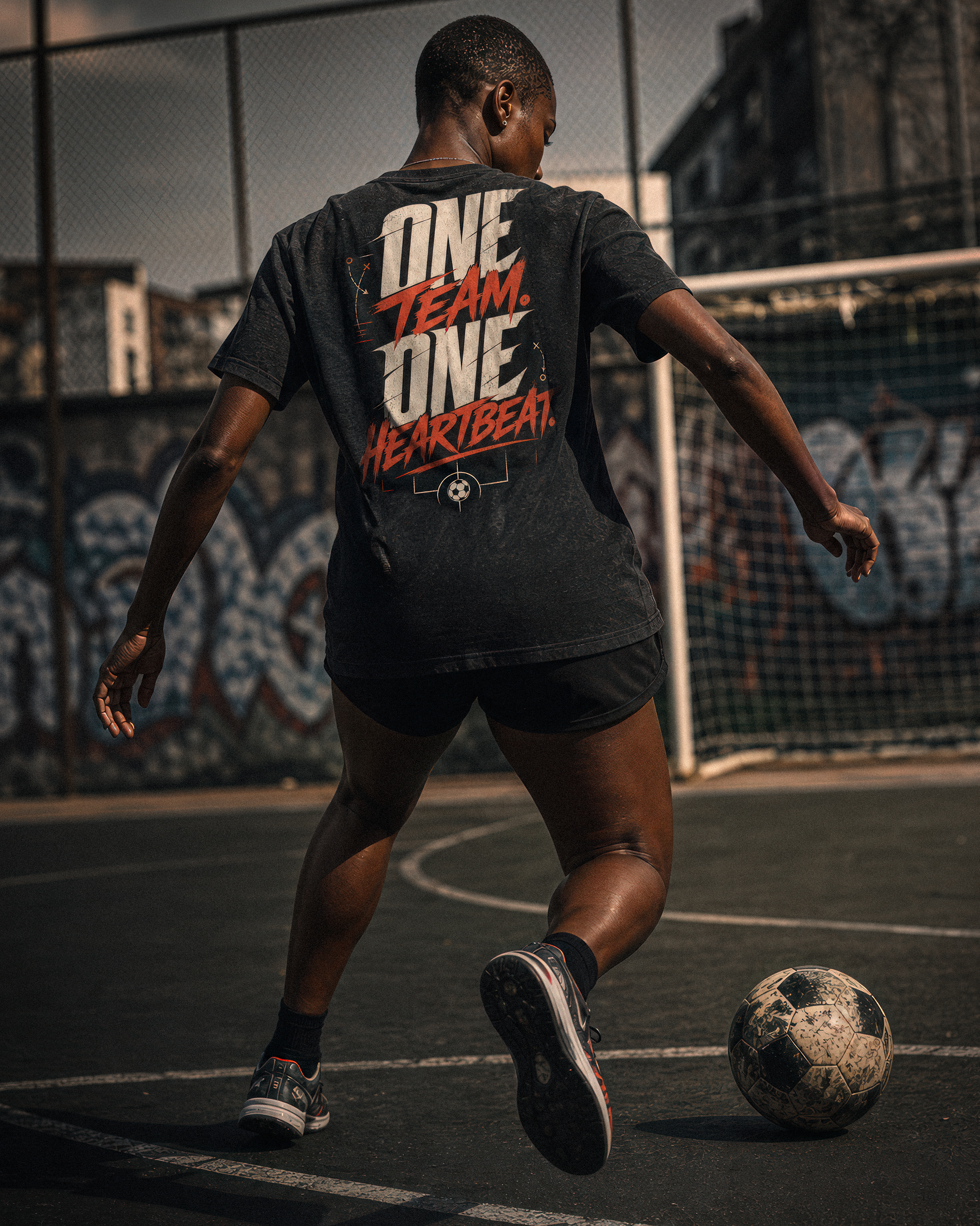 Soccer Tee - "One team, One heartbeat" - #Soccerlife