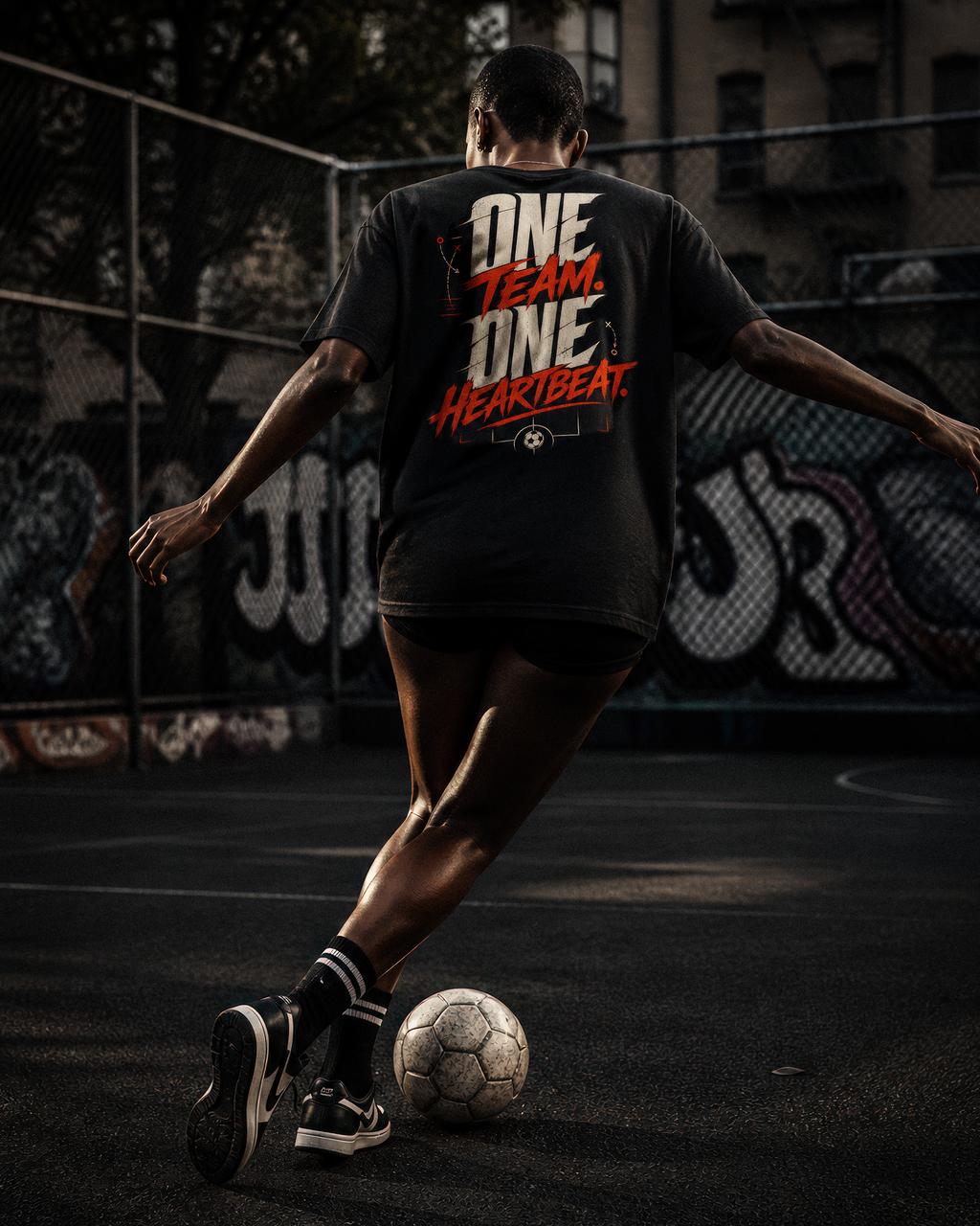 Soccer Tee - "One team, One heartbeat" - #Soccerlife