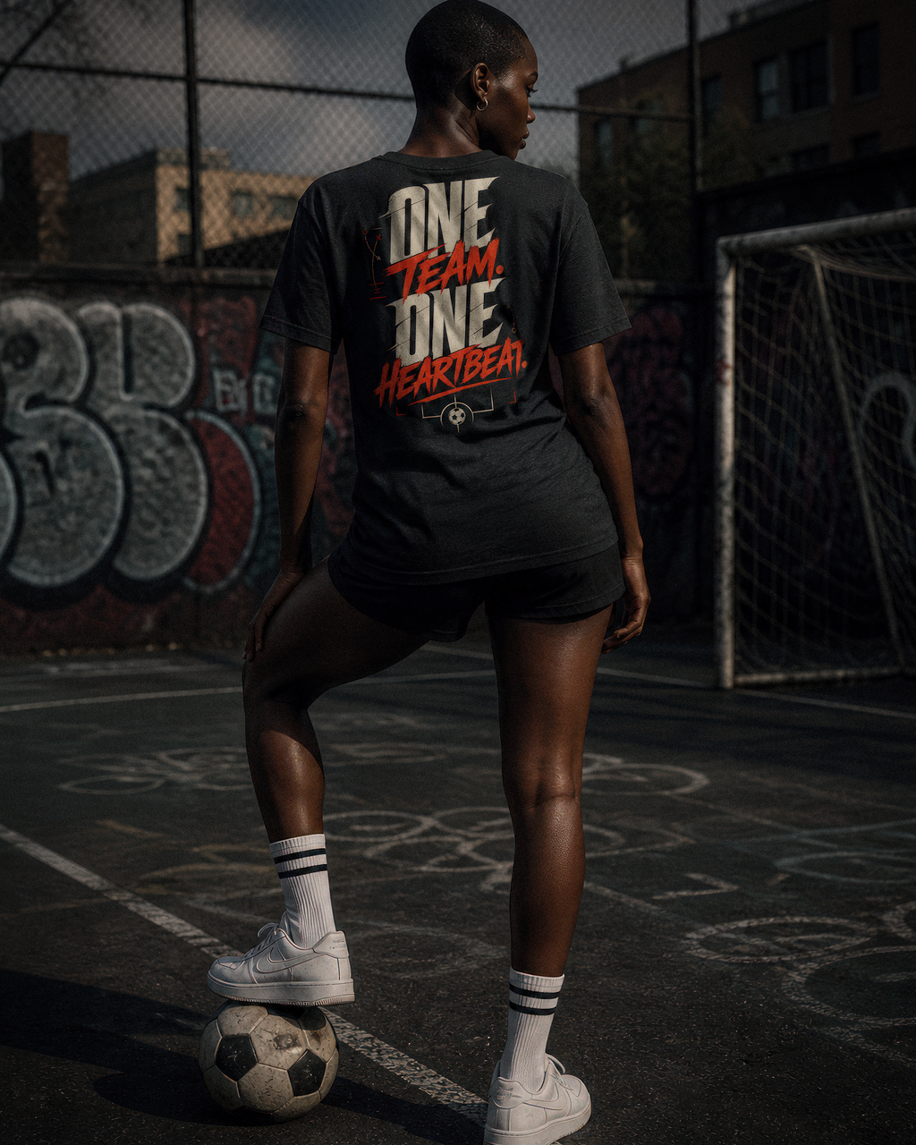 Soccer Tee - "One team, One heartbeat" - #Soccerlife
