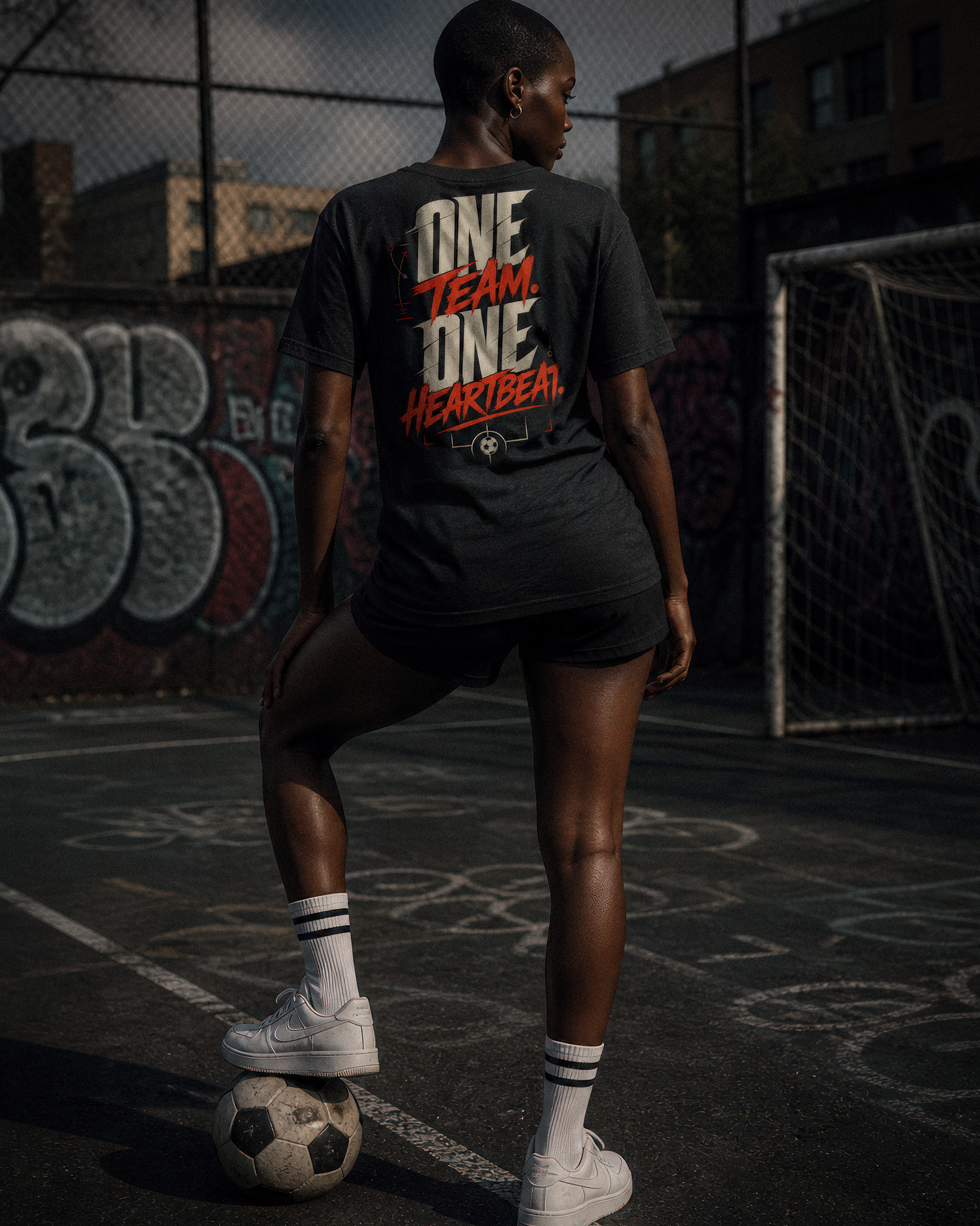 Soccer Tee - "One team, One heartbeat" - #Soccerlife