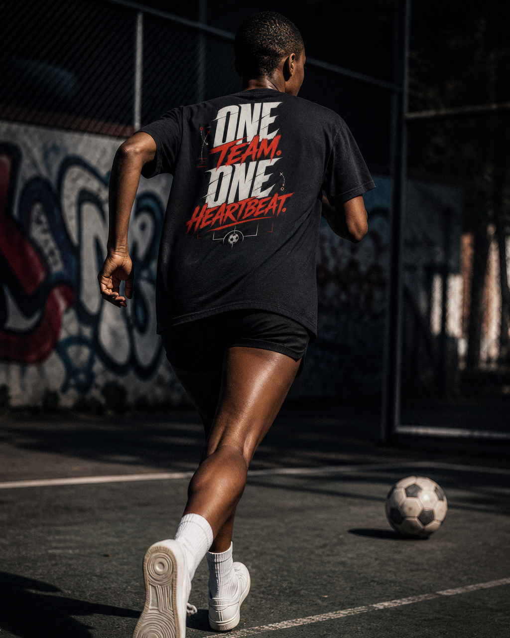 Soccer Tee - "One team, One heartbeat" - #Soccerlife