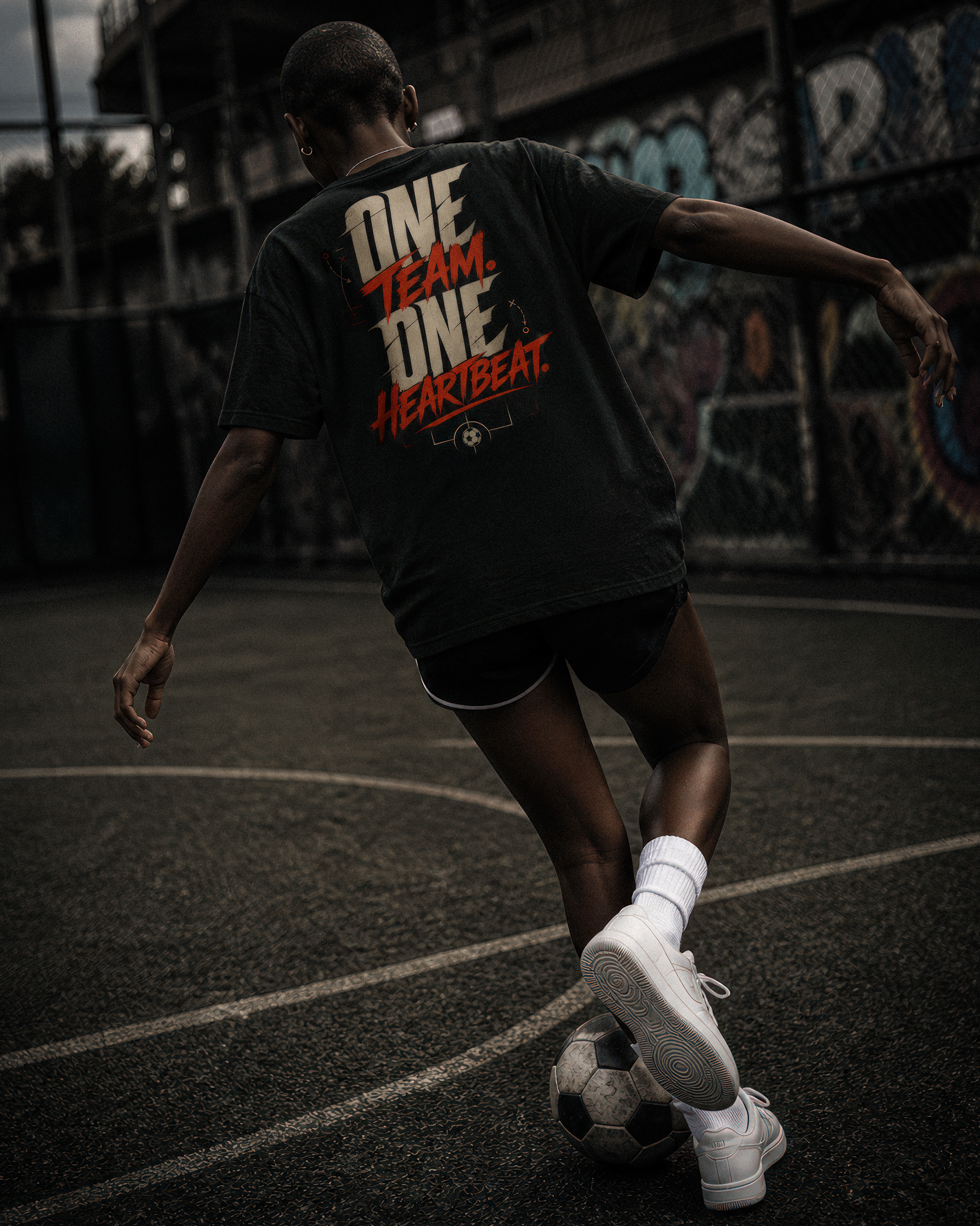 Soccer Tee - "One team, One heartbeat" - #Soccerlife