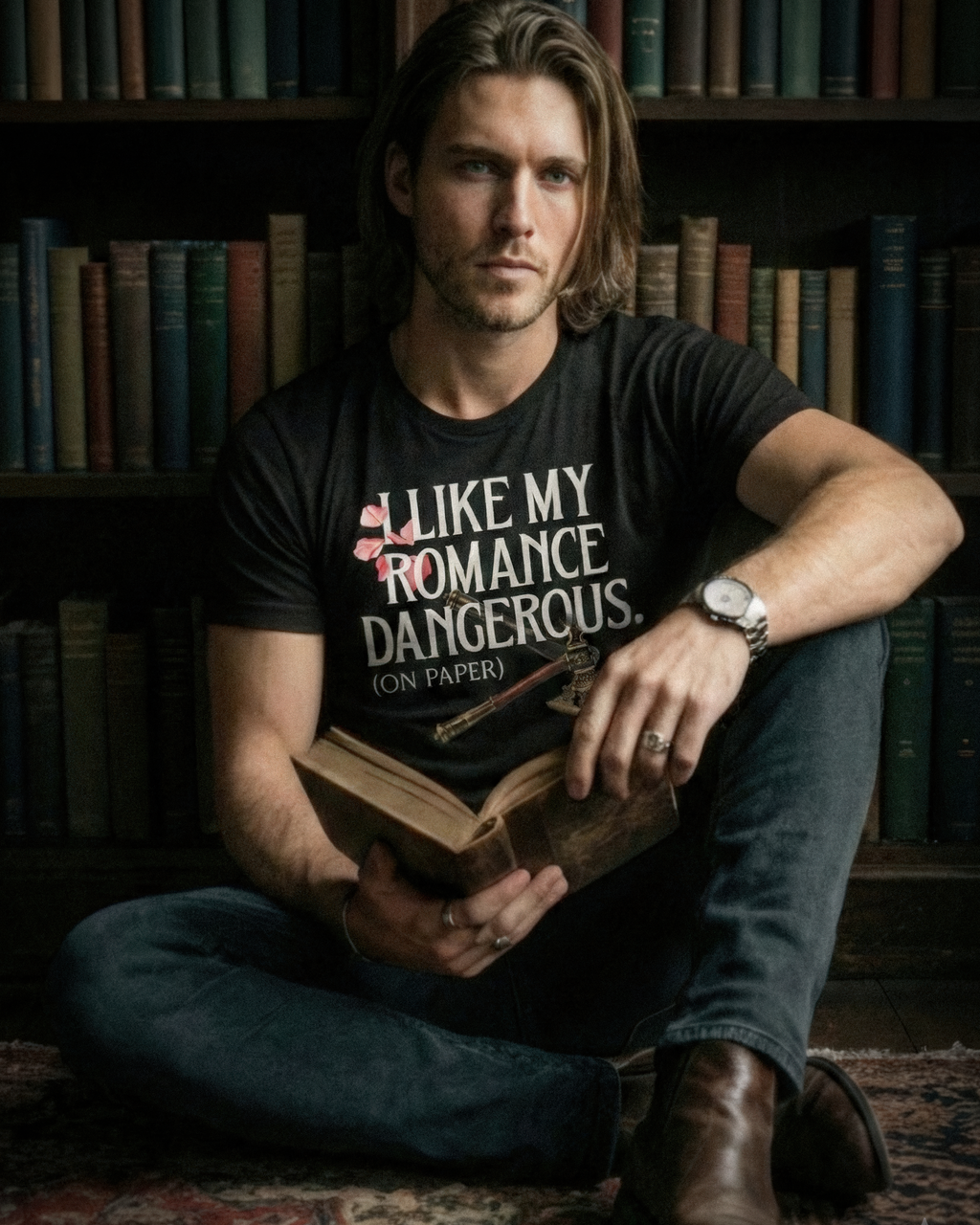 Romantasy Tee - "I Like My Romance Dangerous (on paper)" - #BookTok