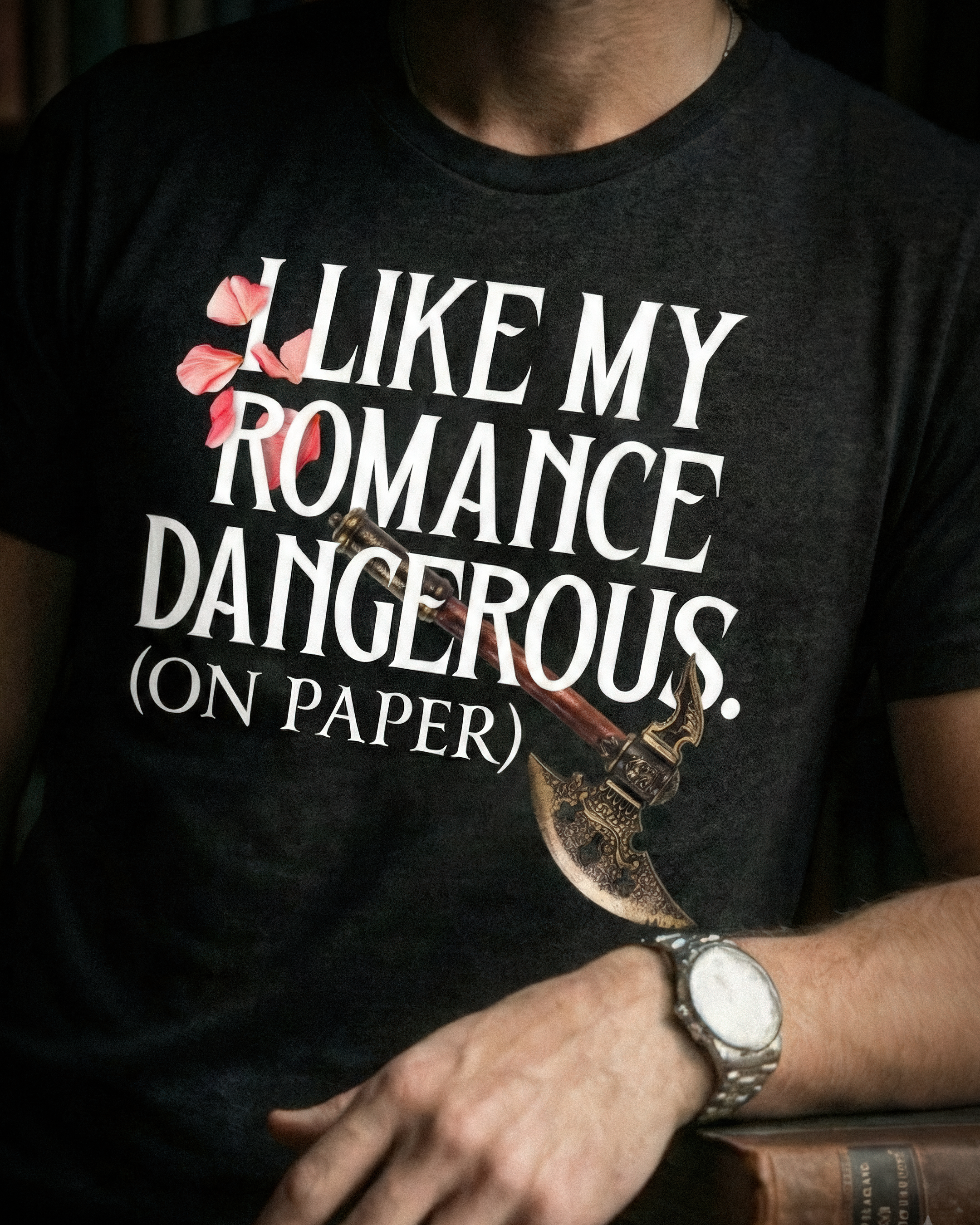 Romantasy Tee - "I Like My Romance Dangerous (on paper)" - #BookTok