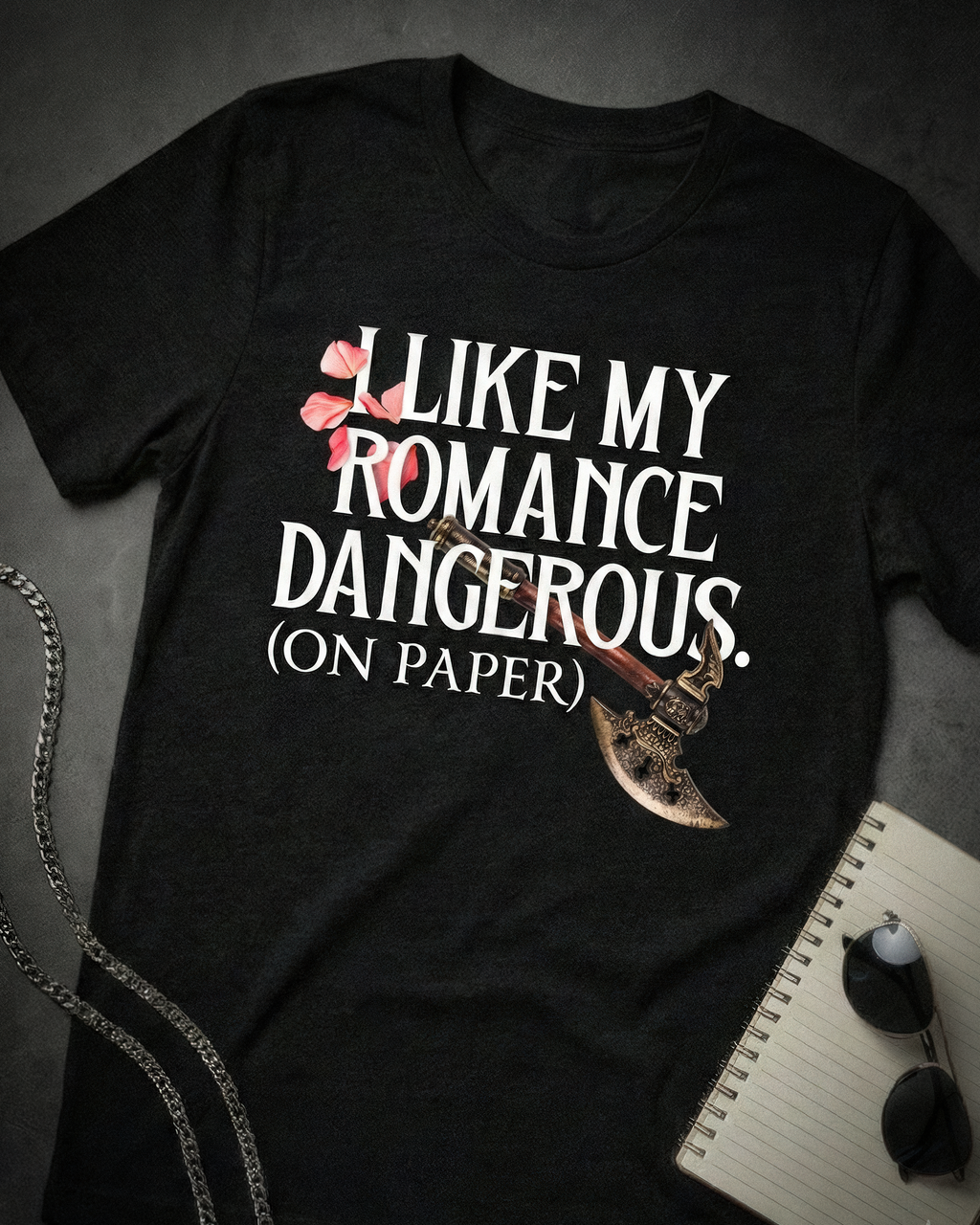 Romantasy Tee - "I Like My Romance Dangerous (on paper)" - #BookTok