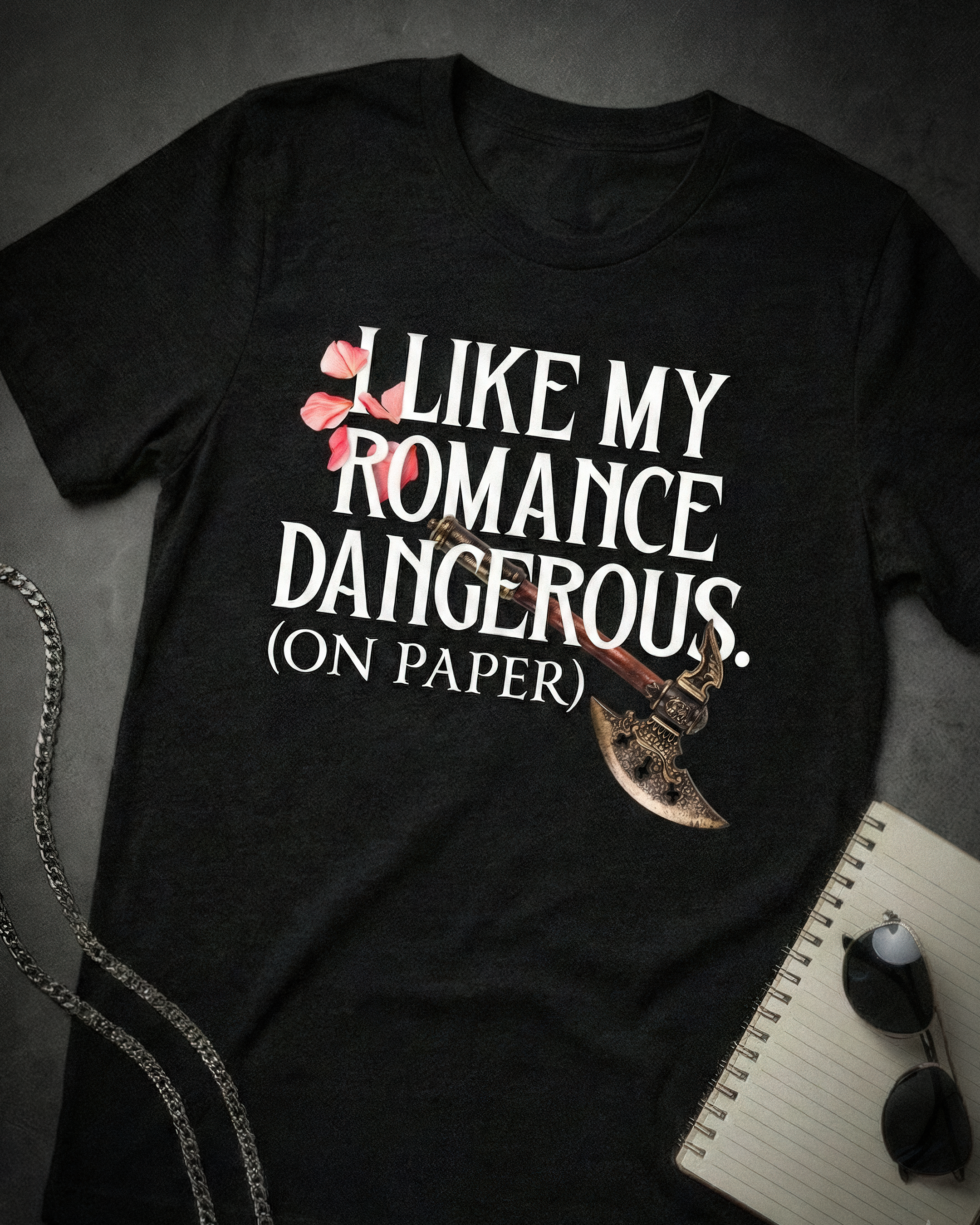Romantasy Tee - "I Like My Romance Dangerous (on paper)" - #BookTok
