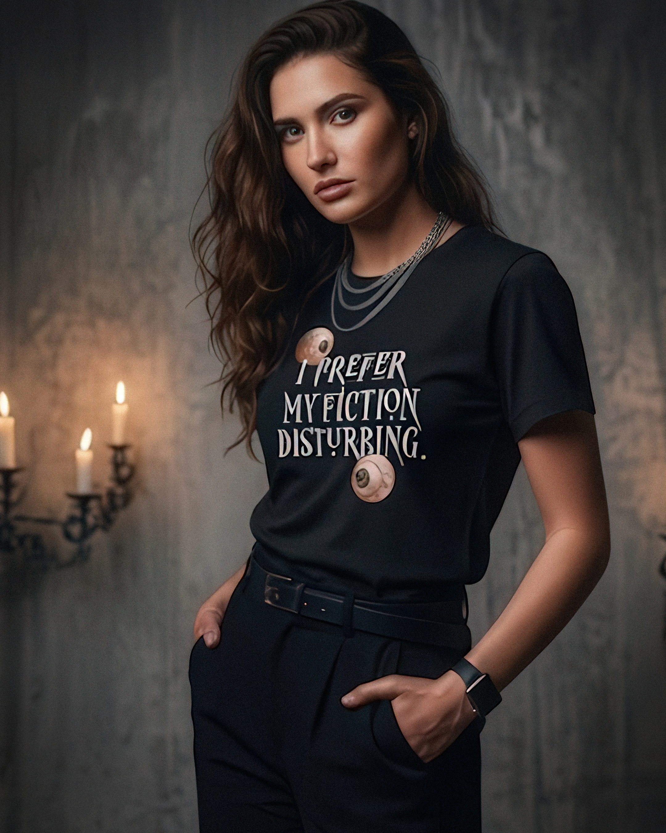 Horror Tee - "I prefer my fiction disturbing" - #Horror