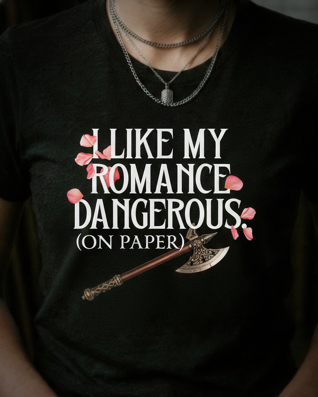 Romantasy Tee - "I Like My Romance Dangerous (on paper)" - #BookTok